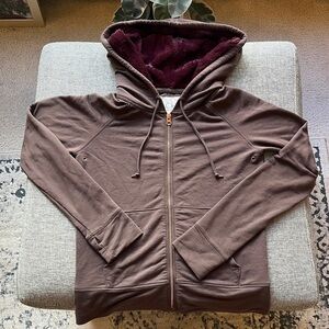 Y2K Vintage Faux Fur hoodie with rose gold zipper detailing , Circa 2007